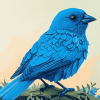 Indigo Bunting Bird Diamond Painting