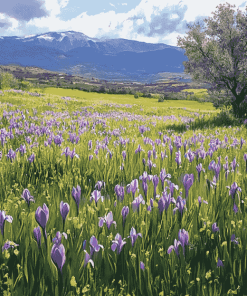 Irish Mountain Iris Field Diamond Painting