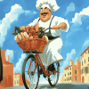 Italian Chef Animation Bicycle Diamond Painting