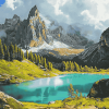 Italian Mountains and Lakes Diamond Painting