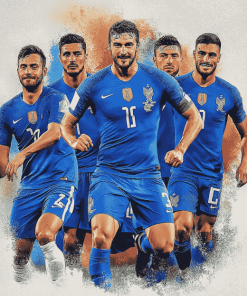 Italy Azurri Football Team Diamond Painting