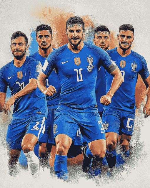 Italy Azurri Football Team Diamond Painting