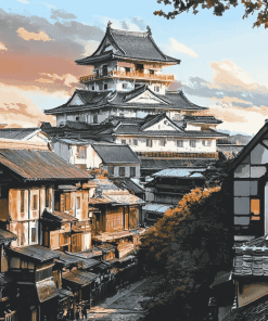 Japanese Buildings Scene Diamond Painting