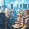 Japanese Skyline Animation Diamond Painting