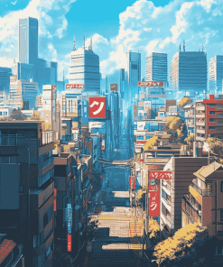 Japanese Skyline Animation Diamond Painting