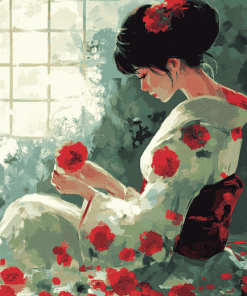 Japanese Woman Cartoon Diamond Painting