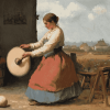 Jean Francois Millet Woman Spinning Diamond Painting