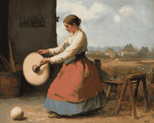 Jean Francois Millet Woman Spinning Diamond Painting