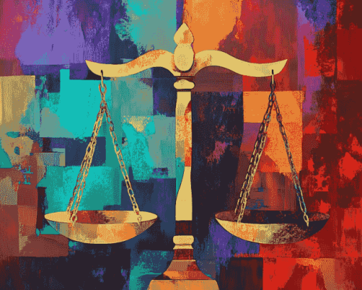 Justice Scales Colorful Diamond Painting