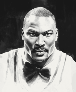 Karl Malone Black and White Diamond Painting