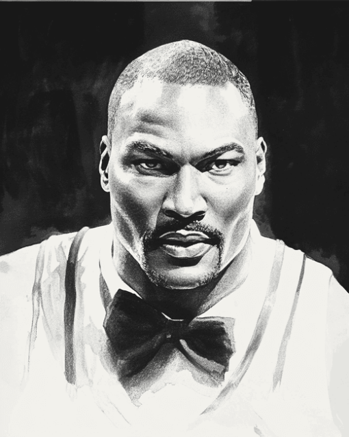 Karl Malone Black and White Diamond Painting