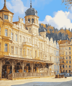 Karlovy Vary Buildings Diamond Painting