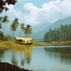 Kerala Lake Landscape Diamond Painting