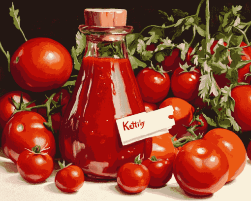 Ketchup Tomato Delight Diamond Painting