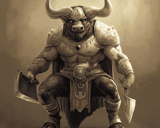 King Minotaur Beast Fantasy Diamond Painting