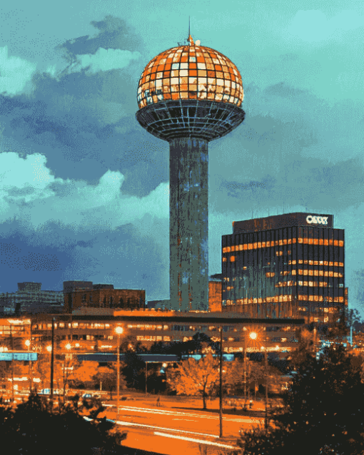 Knoxville Sunsphere Building Diamond Painting