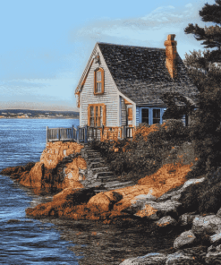 LUXURY SEASIDE COTTAGE SCENERY DIAMOND PAINTING