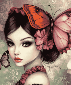 Lady Butterfly Art Diamond Painting