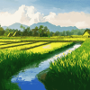 Landscape Rice Field Diamond Painting