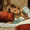 Lazy Girl and Cat Companions Diamond Painting