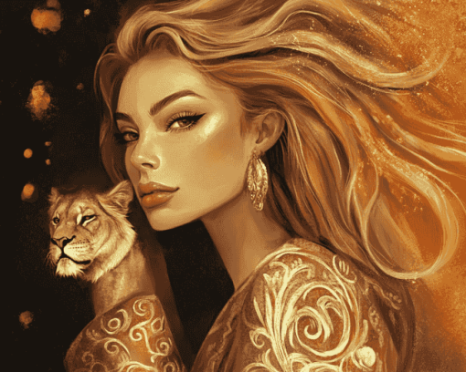 Leo Zodiac Woman Diamond Painting