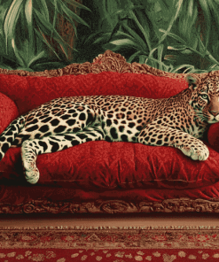 Leopard Relaxing on Sofa Diamond Painting