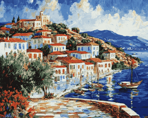 Lesbos Historic Buildings Diamond Painting