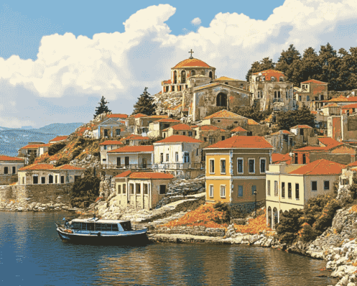 Lesbos Island Architecture Diamond Painting