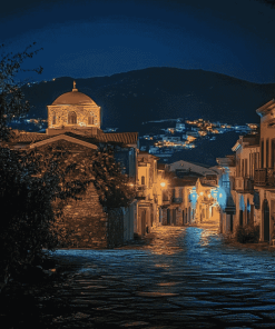 Lesbos Island Nightscape Diamond Painting