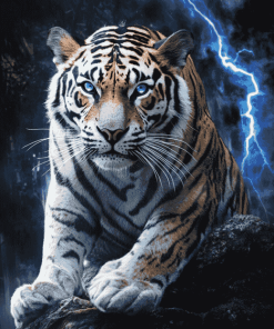 Lightning Tiger Animation Diamond Painting