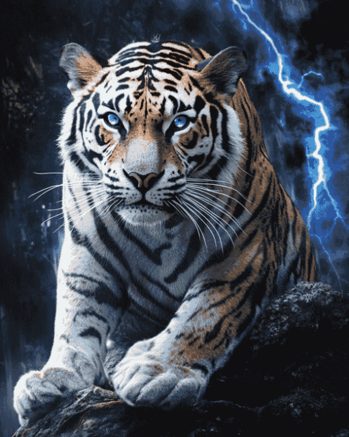 Lightning Tiger Animation Diamond Painting