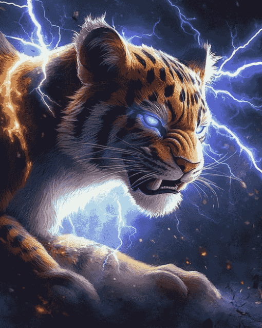 Lightning Tiger Diamond Painting