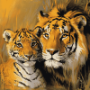 Lion and Tiger Wildlife Diamond Painting