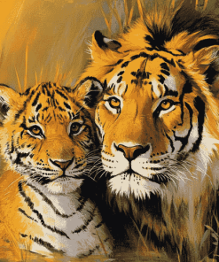 Lion and Tiger Wildlife Diamond Painting