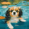 Little Dog by the Pool Diamond Painting