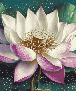 Lotus Flower Vintage Diamond Painting