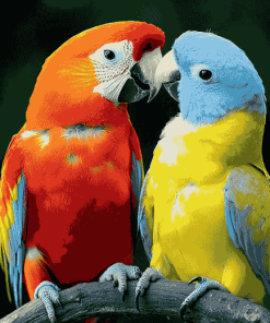 Lovebirds Parrots Diamond Painting