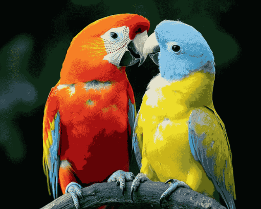 Lovebirds Parrots Diamond Painting