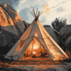 Luxury Teepee Landscape Diamond Painting