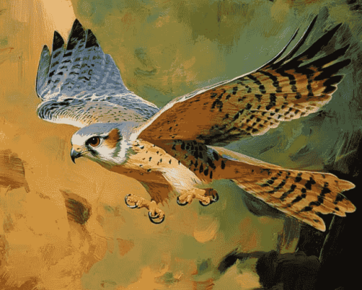 Majestic Kestrel Bird Diamond Painting