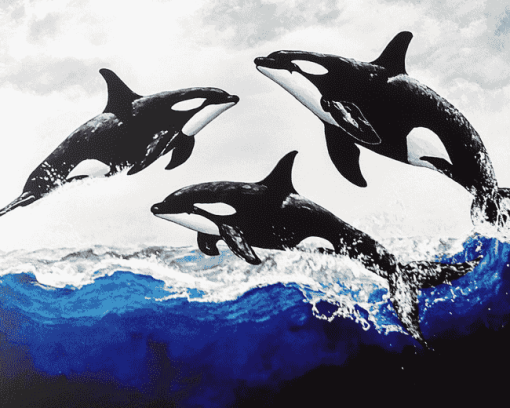 Majestic Orcas Diamond Painting