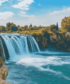 Manavgat Waterfall Landscape Diamond Painting