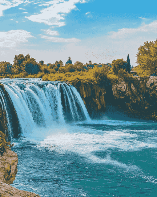 Manavgat Waterfall Landscape Diamond Painting