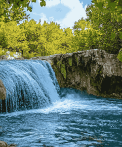 Manavgat Waterfall Scene Diamond Painting