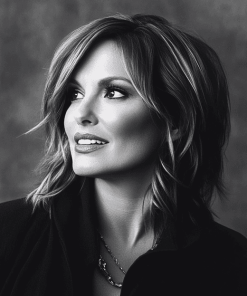 Mariska Hargitay Black and White Diamond Painting