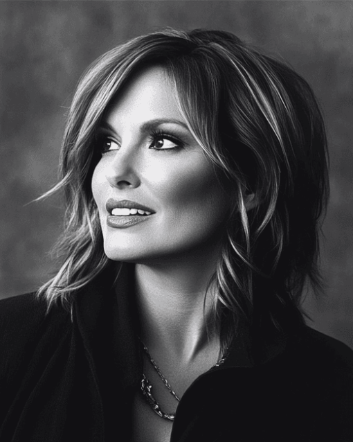 Mariska Hargitay Black and White Diamond Painting