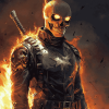 Marvel Blazing Skull Animation Diamond Painting