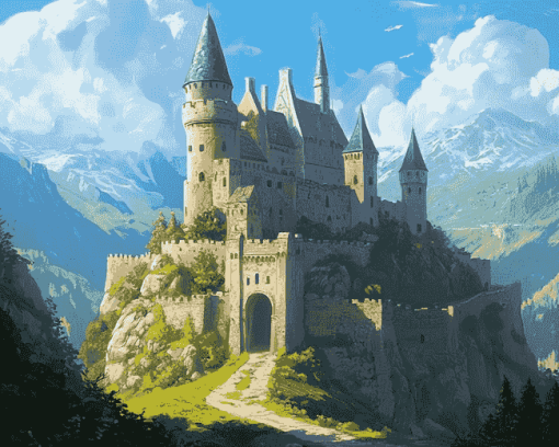 Medieval Fantasy Castle Diamond Painting