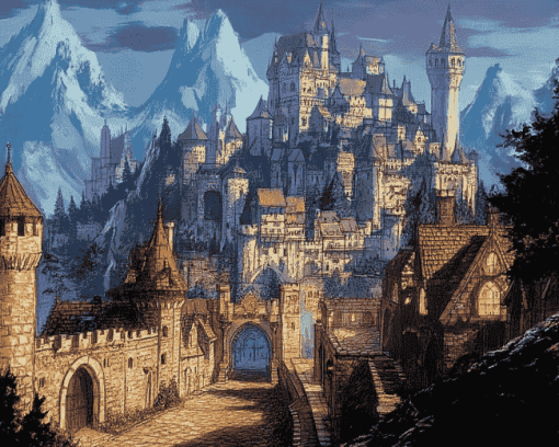 Medieval Fantasy Castle Diamond Painting