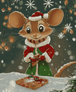 Merry Christmas Mouse Diamond Painting